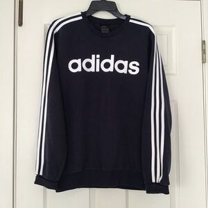 Adidas Navy & White Fleece Crewneck
